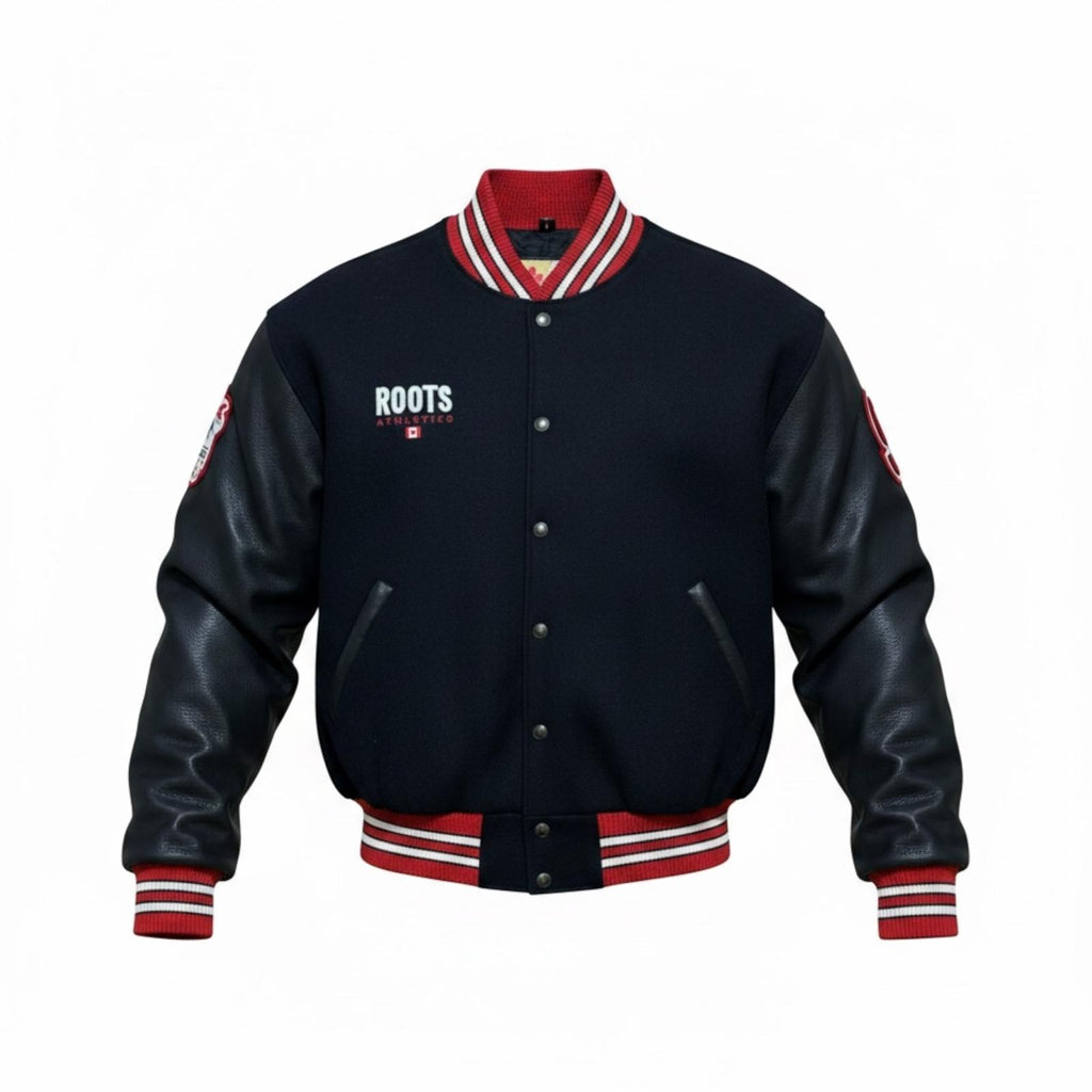 Roots Athletics bomber in pelle vintage made in canada olimpiadi nagano 1998